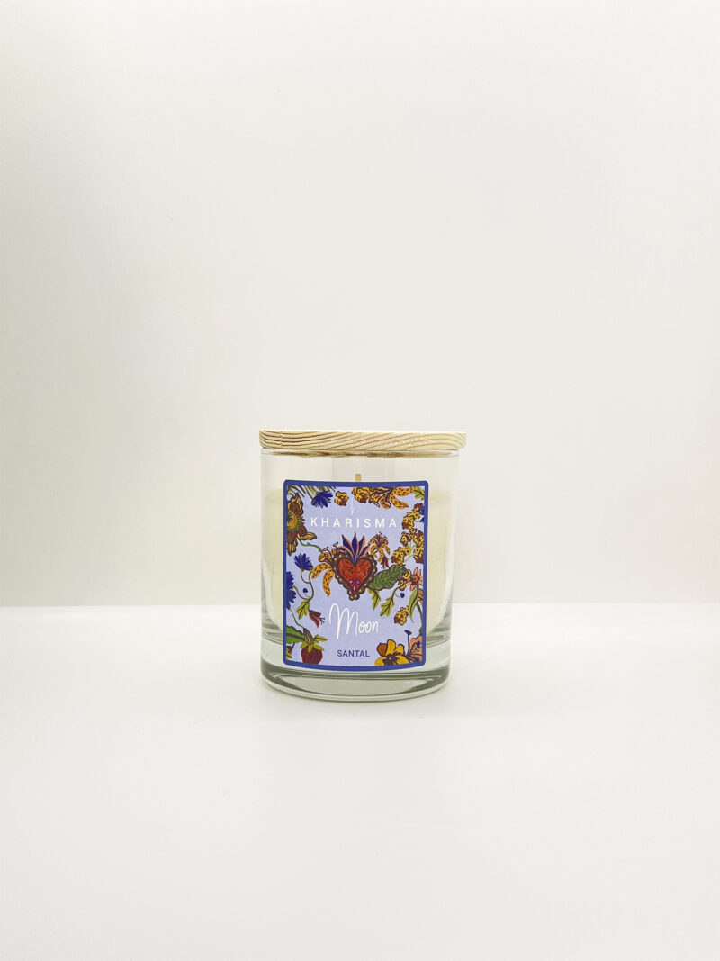 vela tarro de cristal kharisma botanical fragancia moon santal