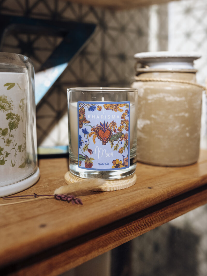 vela tarro de cristal kharisma botanical fragancia moon